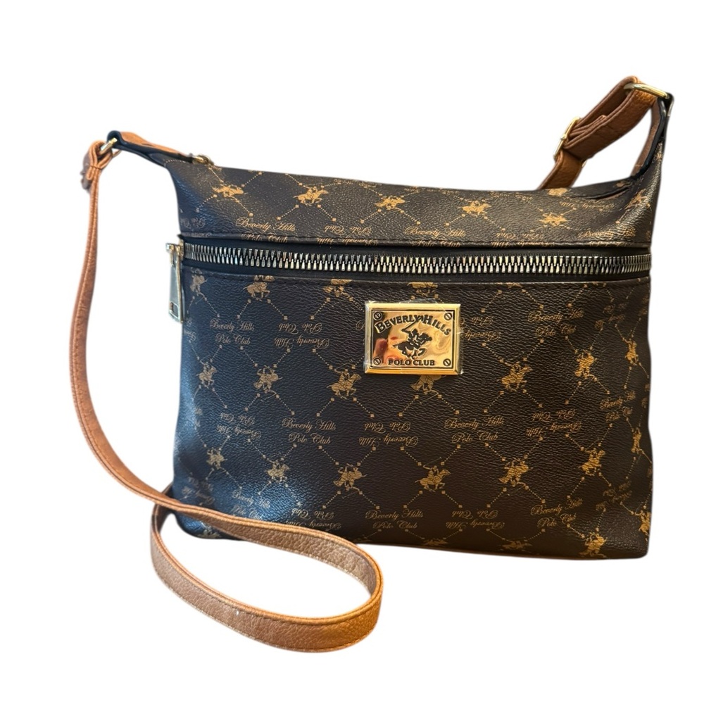 Beverly Hills Polo Club Elegant Brown and Tan Crossbody Bag